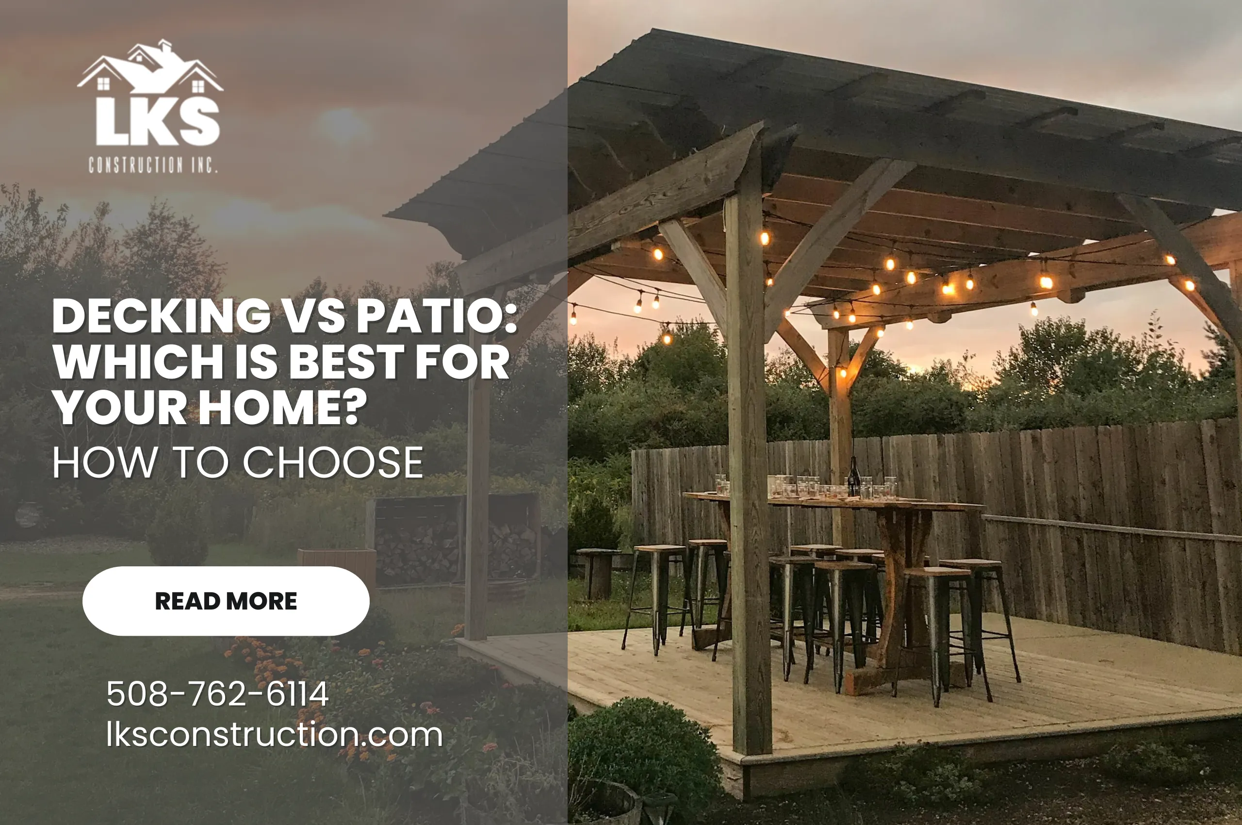 Decking vs Patio comparison by LKS Construction - Cost, materials, and design pros/cons for your home